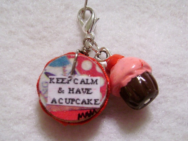  made this wonderful cupcake charm using a bingo marker and fimo clay